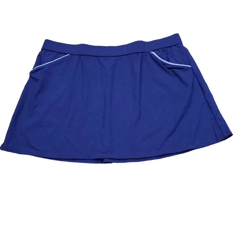 SKIRT ONLY Land's End Beach Living Separates Blue Swim Skirt Size Large